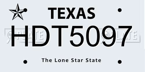 HDT5097 Texas License Plate