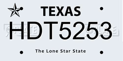 HDT5253 Texas License Plate