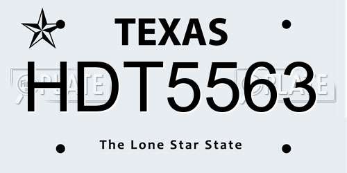 HDT5563 Texas License Plate