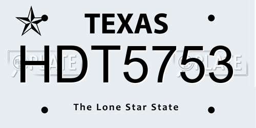 HDT5753 Texas License Plate