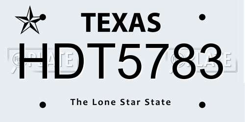 HDT5783 Texas License Plate