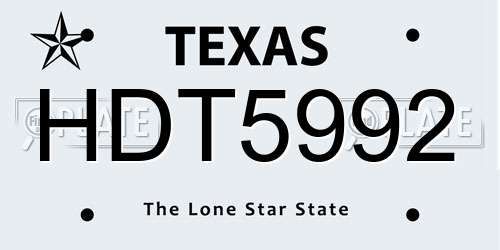 HDT5992 Texas License Plate