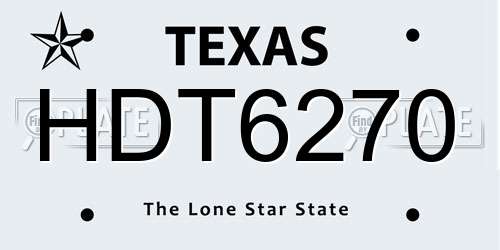 HDT6270 Texas License Plate