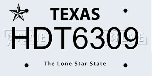 HDT6309 Texas License Plate