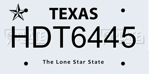 HDT6445 Texas License Plate