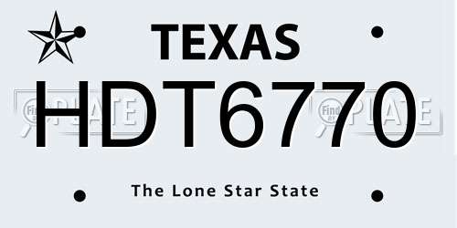 HDT6770 Texas License Plate