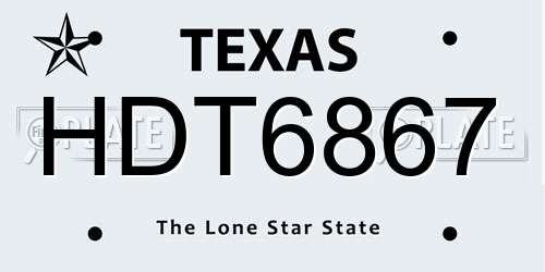 HDT6867 Texas License Plate