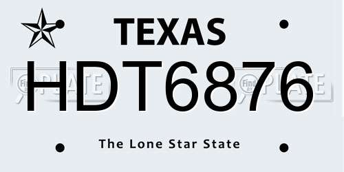 HDT6876 Texas License Plate