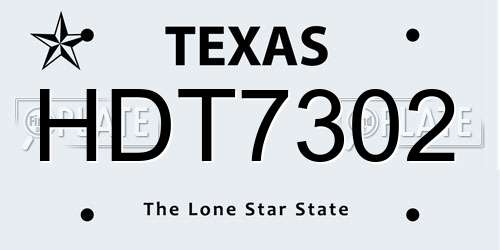 HDT7302 Texas License Plate