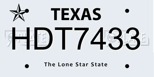 HDT7433 Texas License Plate
