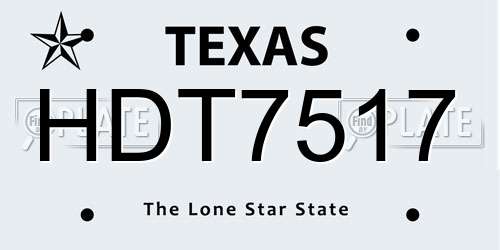 HDT7517 Texas License Plate