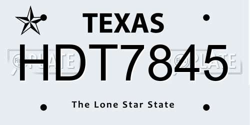 HDT7845 Texas License Plate
