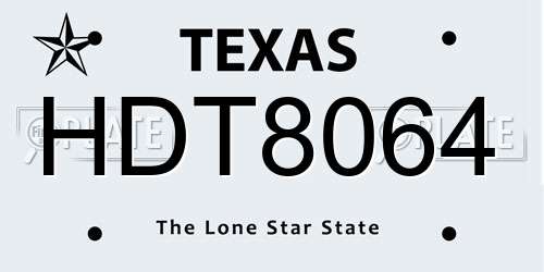 HDT8064 Texas License Plate