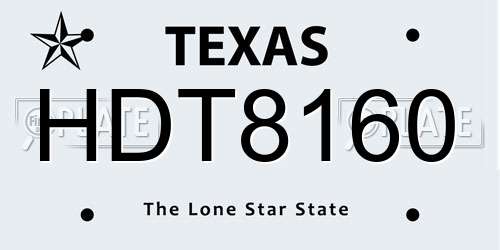 HDT8160 Texas License Plate
