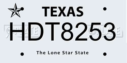 HDT8253 Texas License Plate