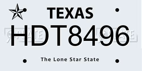 HDT8496 Texas License Plate