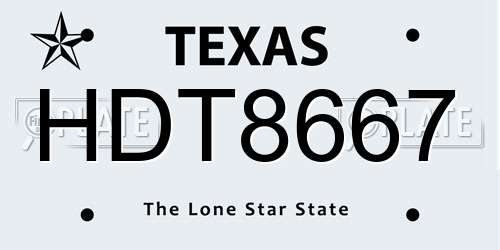 HDT8667 Texas License Plate