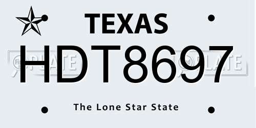 HDT8697 Texas License Plate