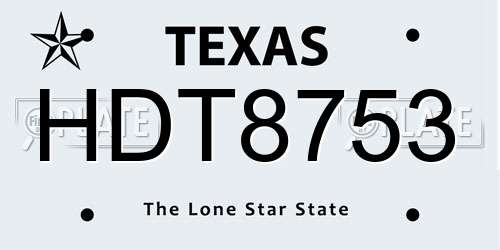 HDT8753 Texas License Plate