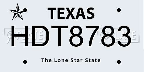 HDT8783 Texas License Plate
