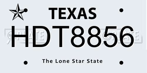 HDT8856 Texas License Plate