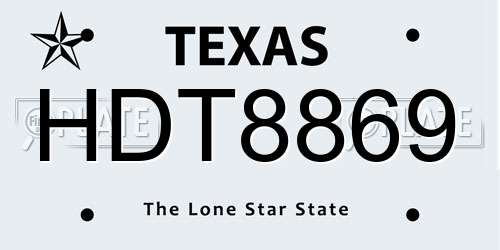 HDT8869 Texas License Plate