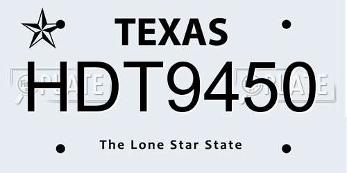 HDT9450 Texas License Plate