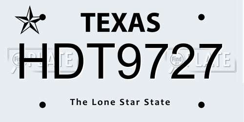 HDT9727 Texas License Plate