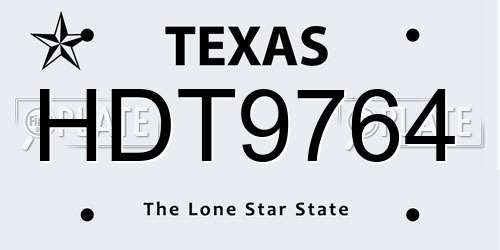 HDT9764 Texas License Plate