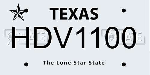 HDV1100 Texas License Plate