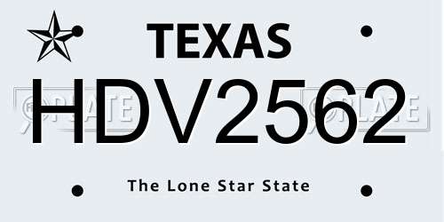 HDV2562 Texas License Plate