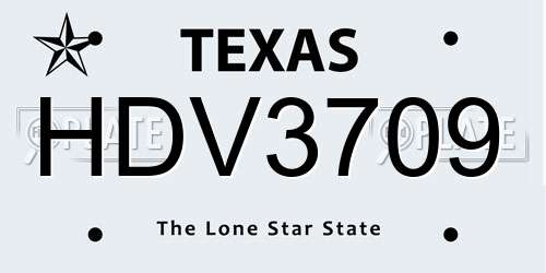 HDV3709 Texas License Plate