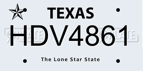 HDV4861 Texas License Plate