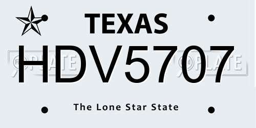 HDV5707 Texas License Plate