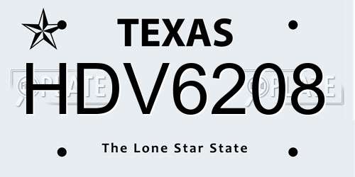HDV6208 Texas License Plate