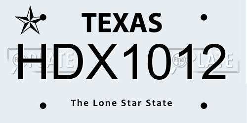 HDX1012 Texas License Plate