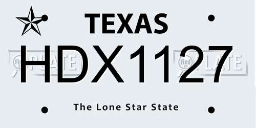 HDX1127 Texas License Plate