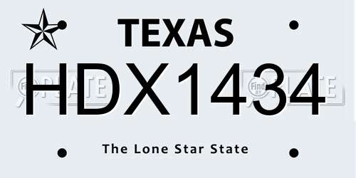 HDX1434 Texas License Plate