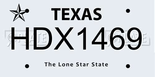 HDX1469 Texas License Plate