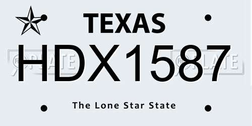 HDX1587 Texas License Plate