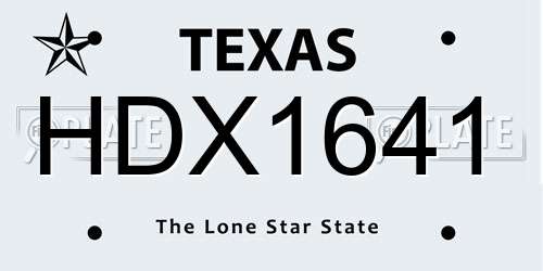 HDX1641 Texas License Plate