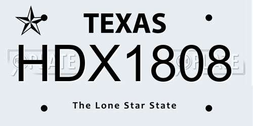 HDX1808 Texas License Plate