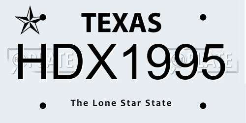 HDX1995 Texas License Plate