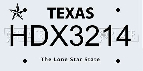 HDX3214 Texas License Plate
