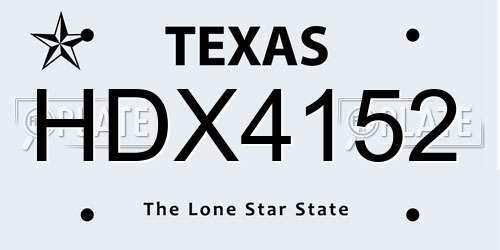 HDX4152 Texas License Plate