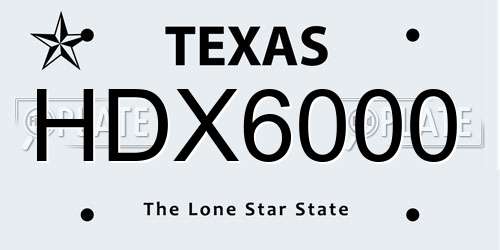 HDX6000 Texas License Plate