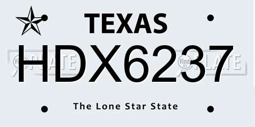 HDX6237 Texas License Plate