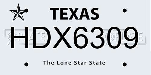 HDX6309 Texas License Plate