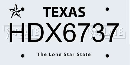 HDX6737 Texas License Plate