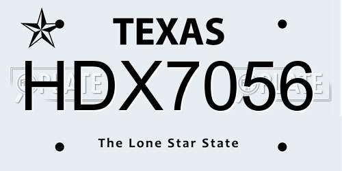 HDX7056 Texas License Plate